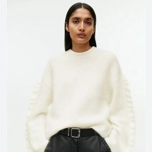 ARKET Frill Mohair-Blend Jumper white